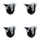 Service Caster 3.5'' Hard Rubber Wheel Swivel Bolt Hole Caster Set with Posi Lock Brakes, 4PK SCC-BH20S3514-HRS-PLB-4 - alternate 1
